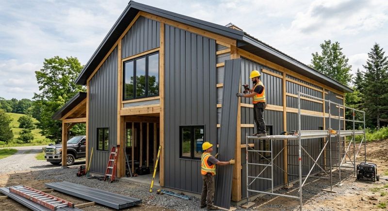 Metal Barn Siding Installation in Boston, MA